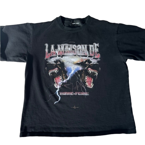 Homme+Femme Madison Dog Tee Black Size Medium - Picture 4 of 13